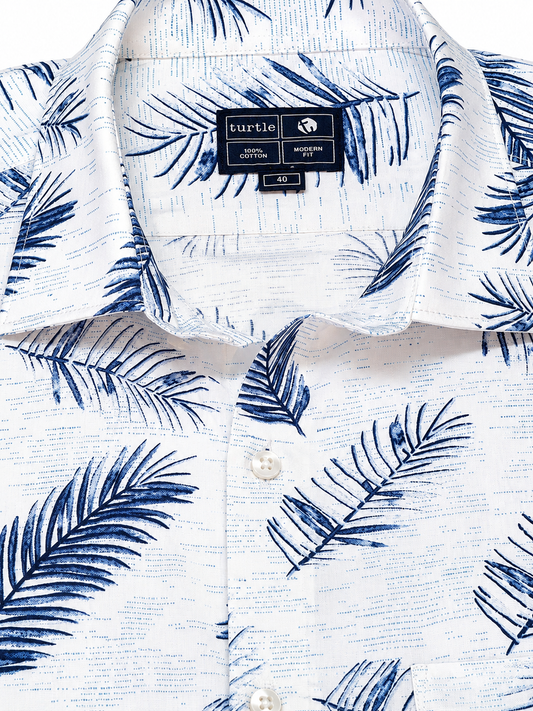 Floral Print Half Sleeve Cotton Shirt for Men