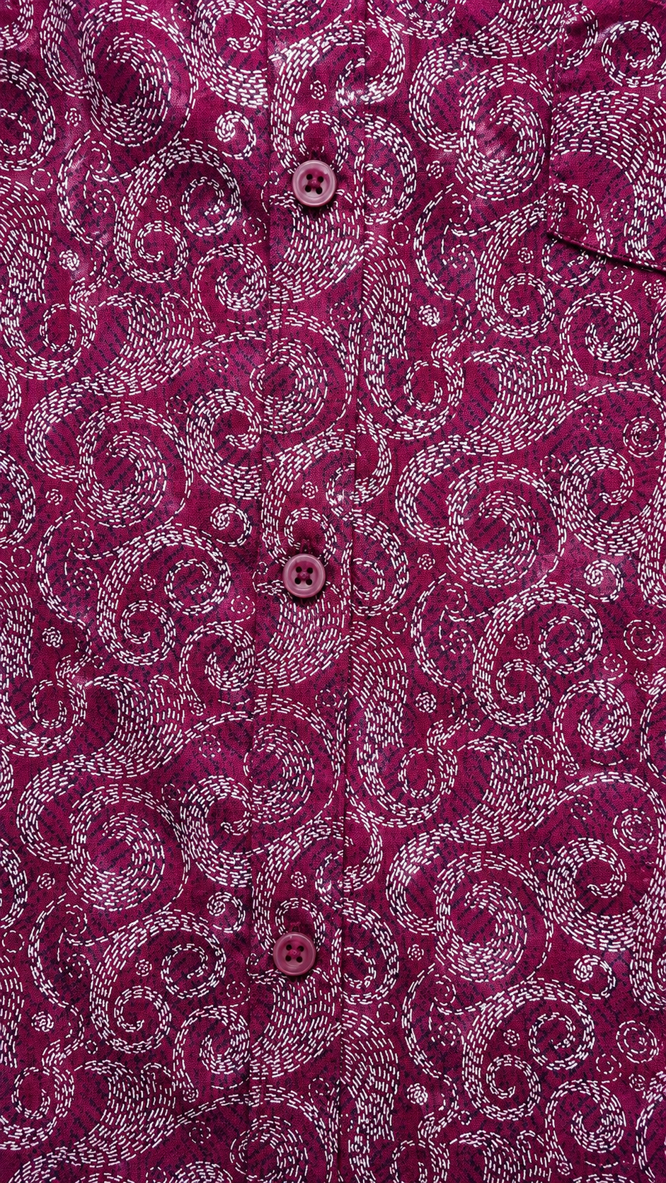 Men's Purple Paisley Print Half Sleeve Casual Shirt