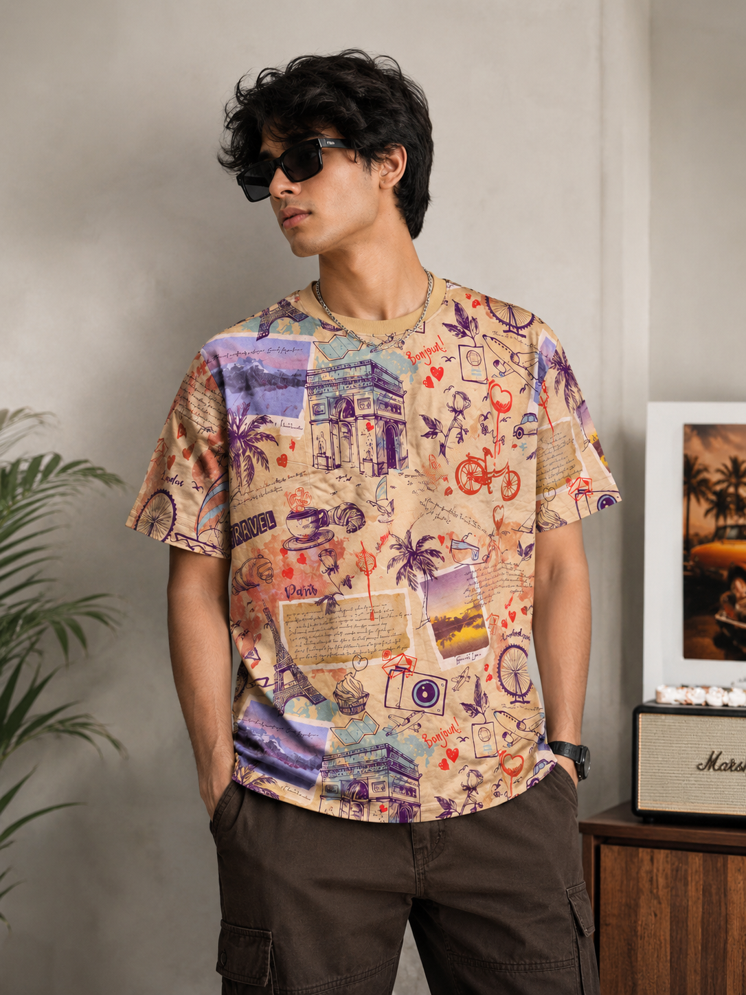 Premium Boxy Fit Travel inspired Graphics T-shirt