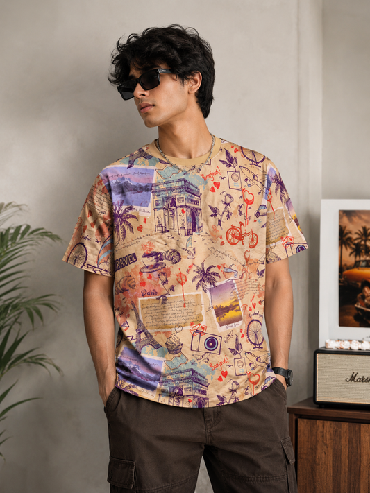 Premium Boxy Fit Travel inspired Graphics T-shirt