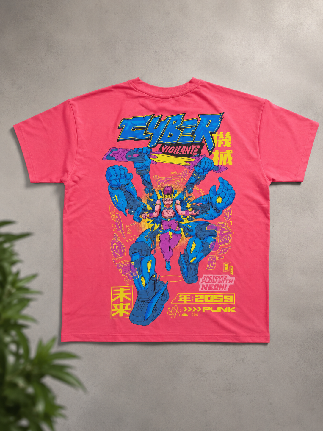 Powered By Soul Graphic Oversized T-Shirt – Coral Pink