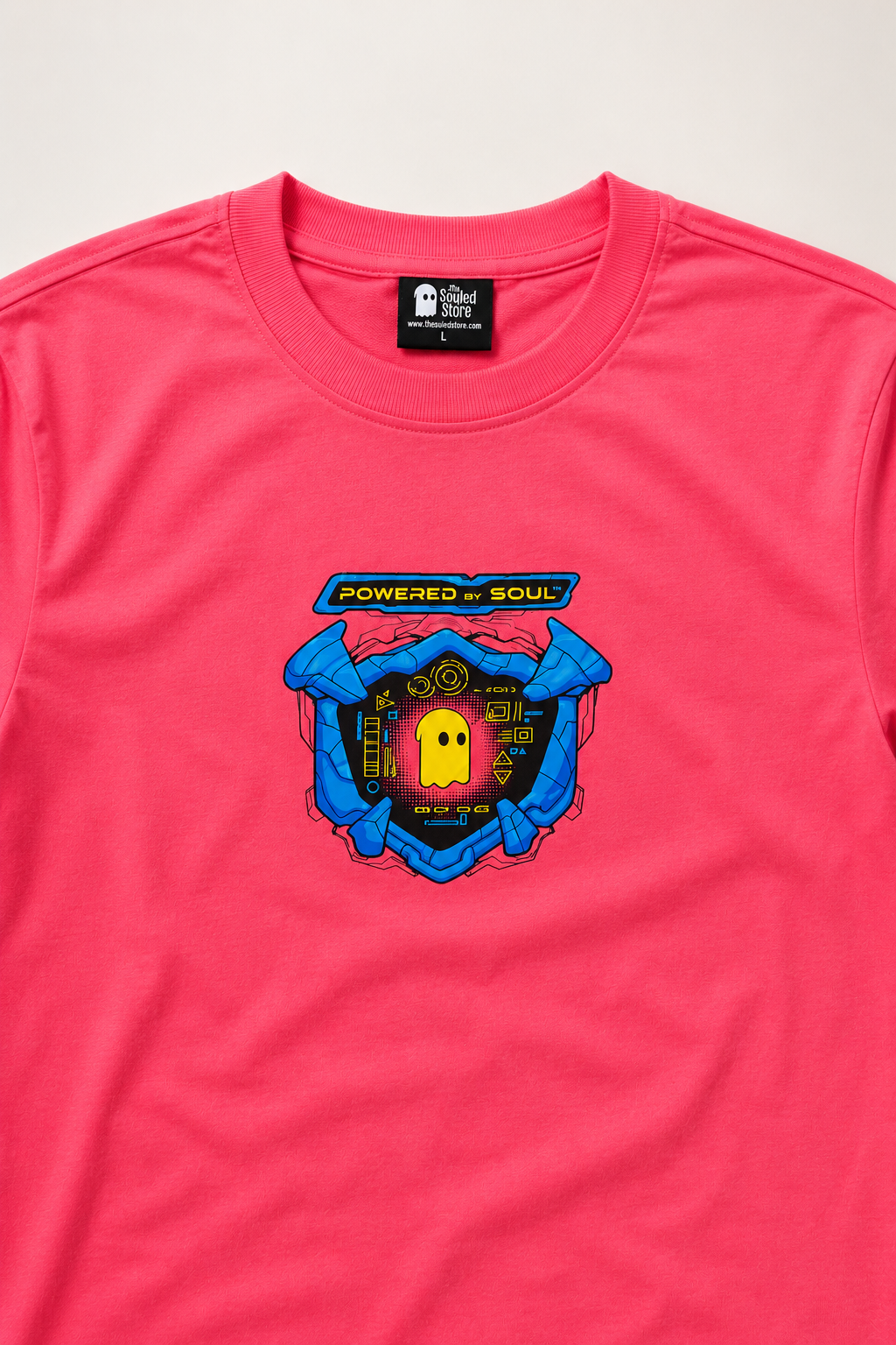 Powered By Soul Graphic Oversized T-Shirt – Coral Pink