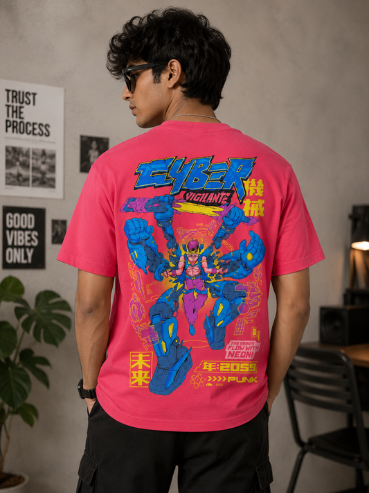 Powered By Soul Graphic Oversized T-Shirt – Coral Pink