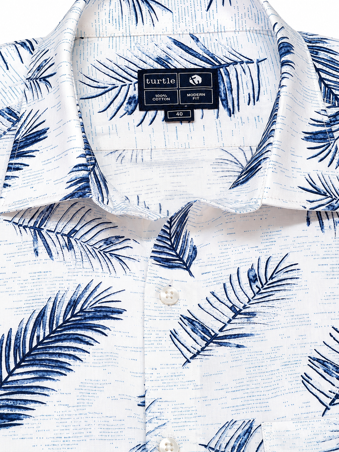 Turtle Floral Print Half Sleeve Cotton Shirt for Men